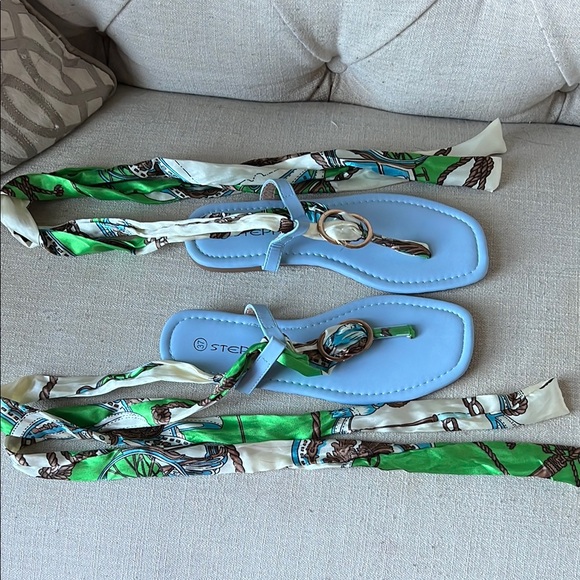 Blue and Green Women's Sandals - Picture 1 of 1